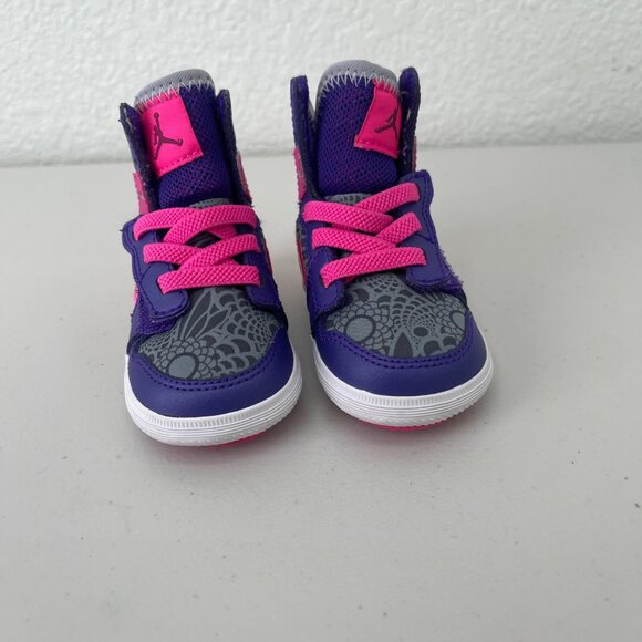 Air Jordan 1 Skinny High Electric Purple Crib Shoes 602658-509 Infant Baby sz 2C - Picture 2 of 7